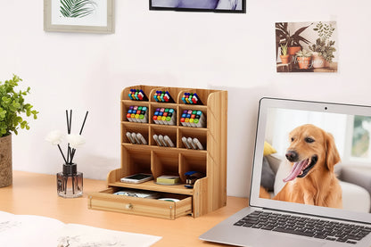 EcoWood Desk Organizer – Organizador de Escritorio Multifuncional de Madera