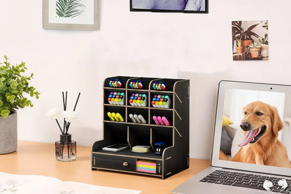 EcoWood Desk Organizer – Organizador de Escritorio Multifuncional de Madera