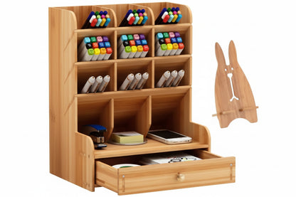 EcoWood Desk Organizer – Organizador de Escritorio Multifuncional de Madera