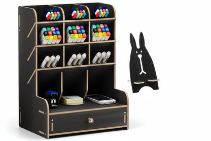 EcoWood Desk Organizer – Organizador de Escritorio Multifuncional de Madera