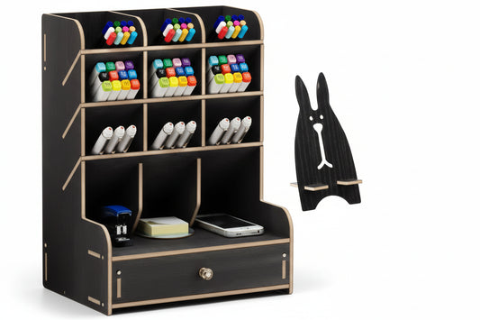 EcoWood Desk Organizer – Organizador de Escritorio Multifuncional de Madera